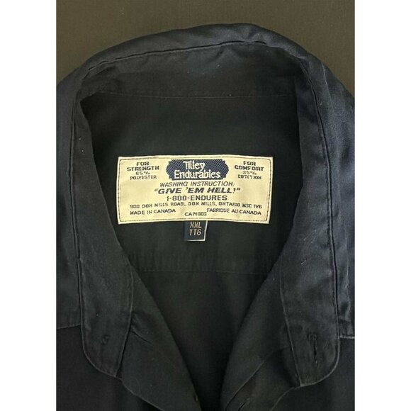 TILLEY ENDURABLES Mens Short Sleeve Shirt Size XXL Safari Shirt Utility Navy Blu - Picture 3 of 7